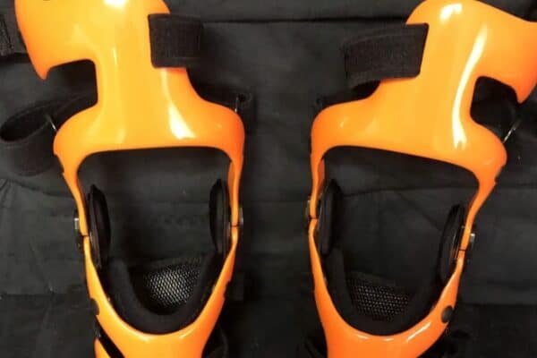 Orange Custom Knee Brace.