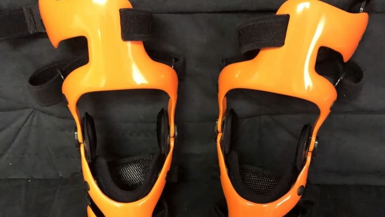 Orange Custom Knee Brace.